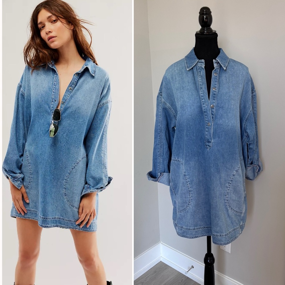 NEVER WORN | Free people Nuray Denim Shirtdress